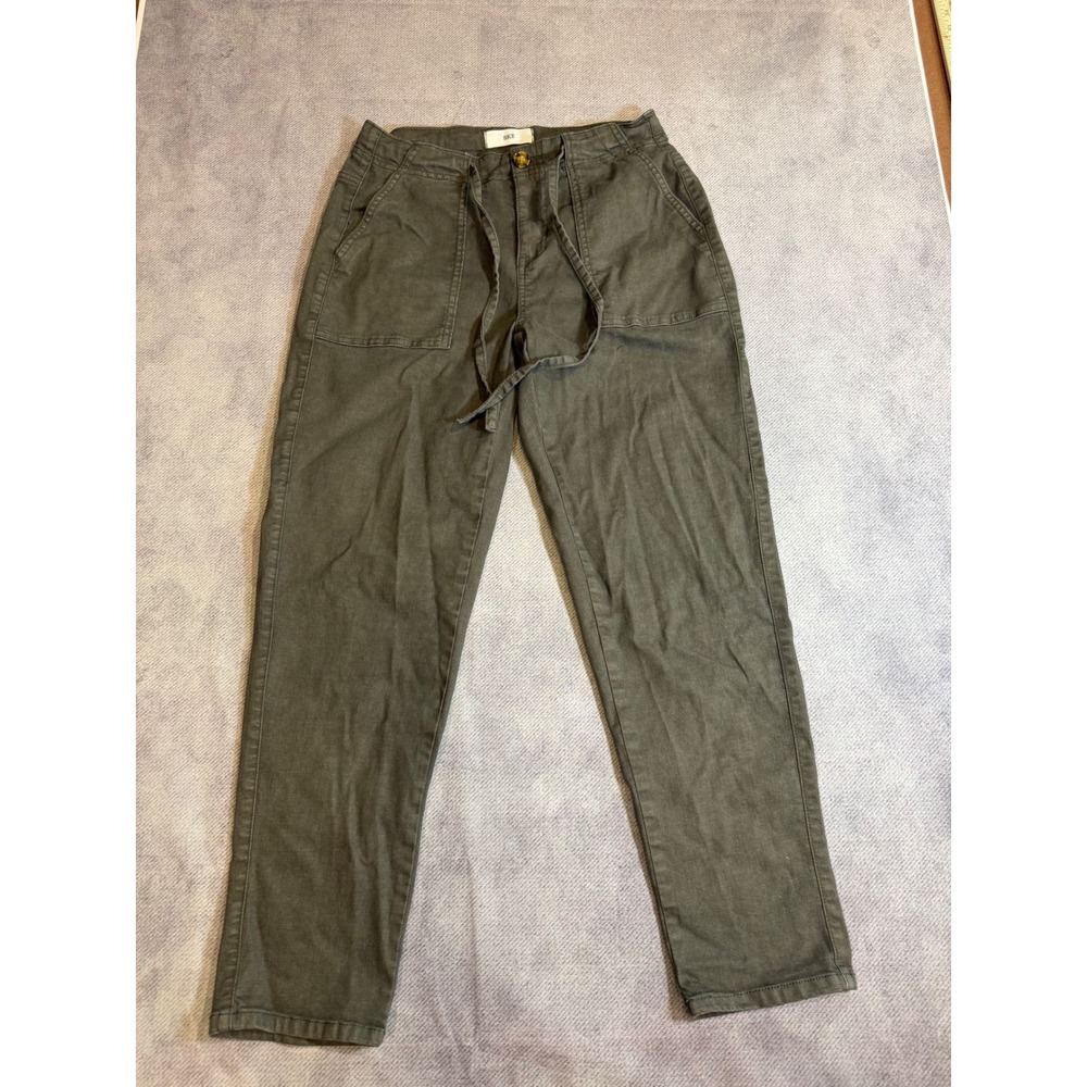 BKE Womens Olive Green Utility Drawstring Patch Pocket Pants Size 27
